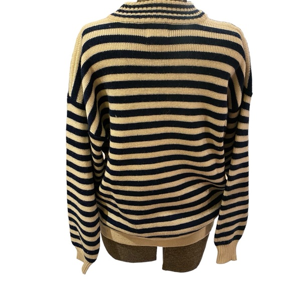 Vintage Naf Naf Wool Blend Embroidered Striped Sweater 🐑 - Picture 4 of 10